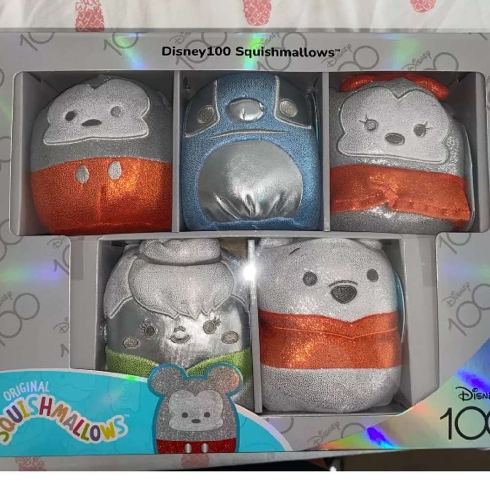 Christmas Gift Squishmallows Disney 100th Anniversary Lmtd Collectors 5-Pack